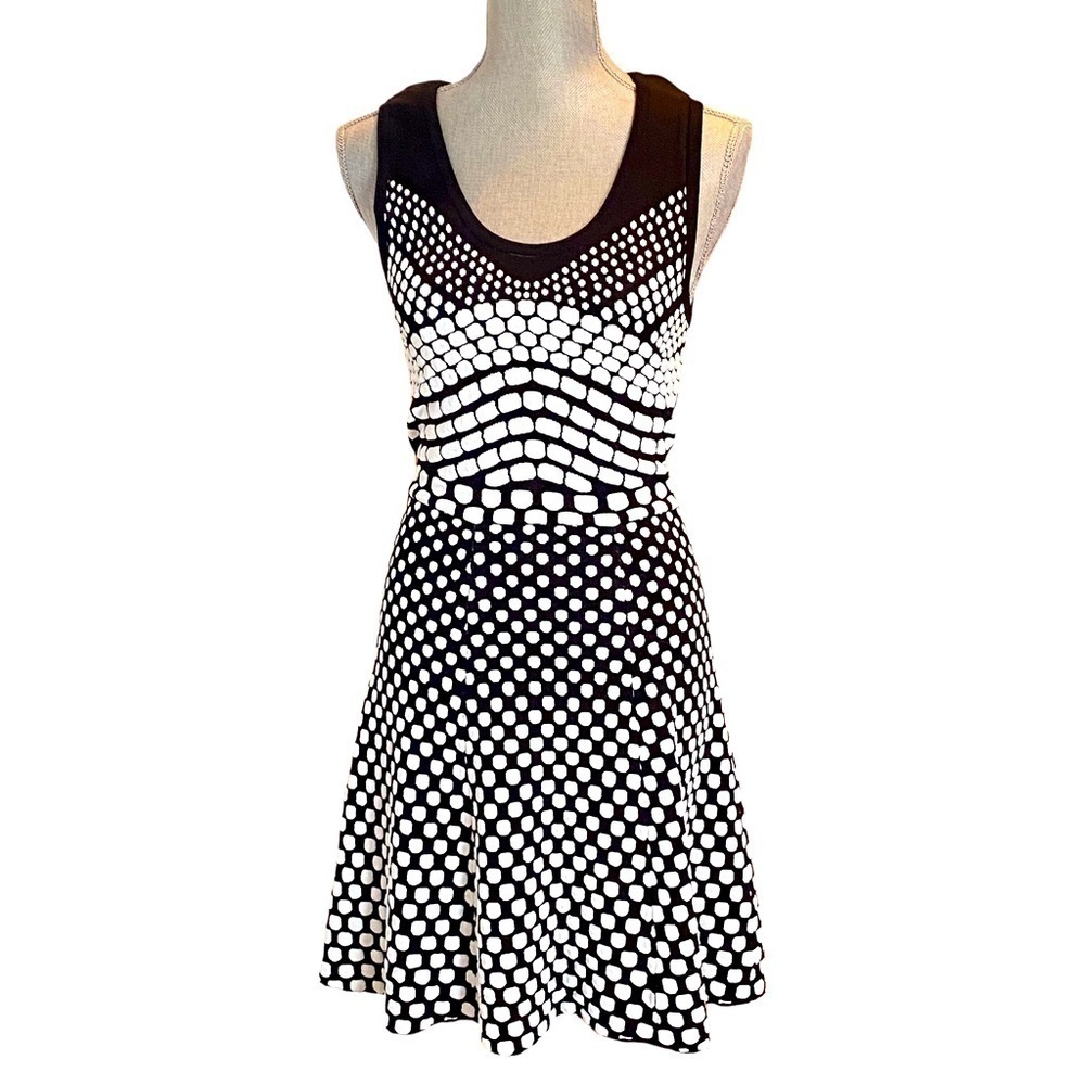 NICOLE MILLER ARTELLIER PIXEL DOT JACQUARD DRESS (0874)